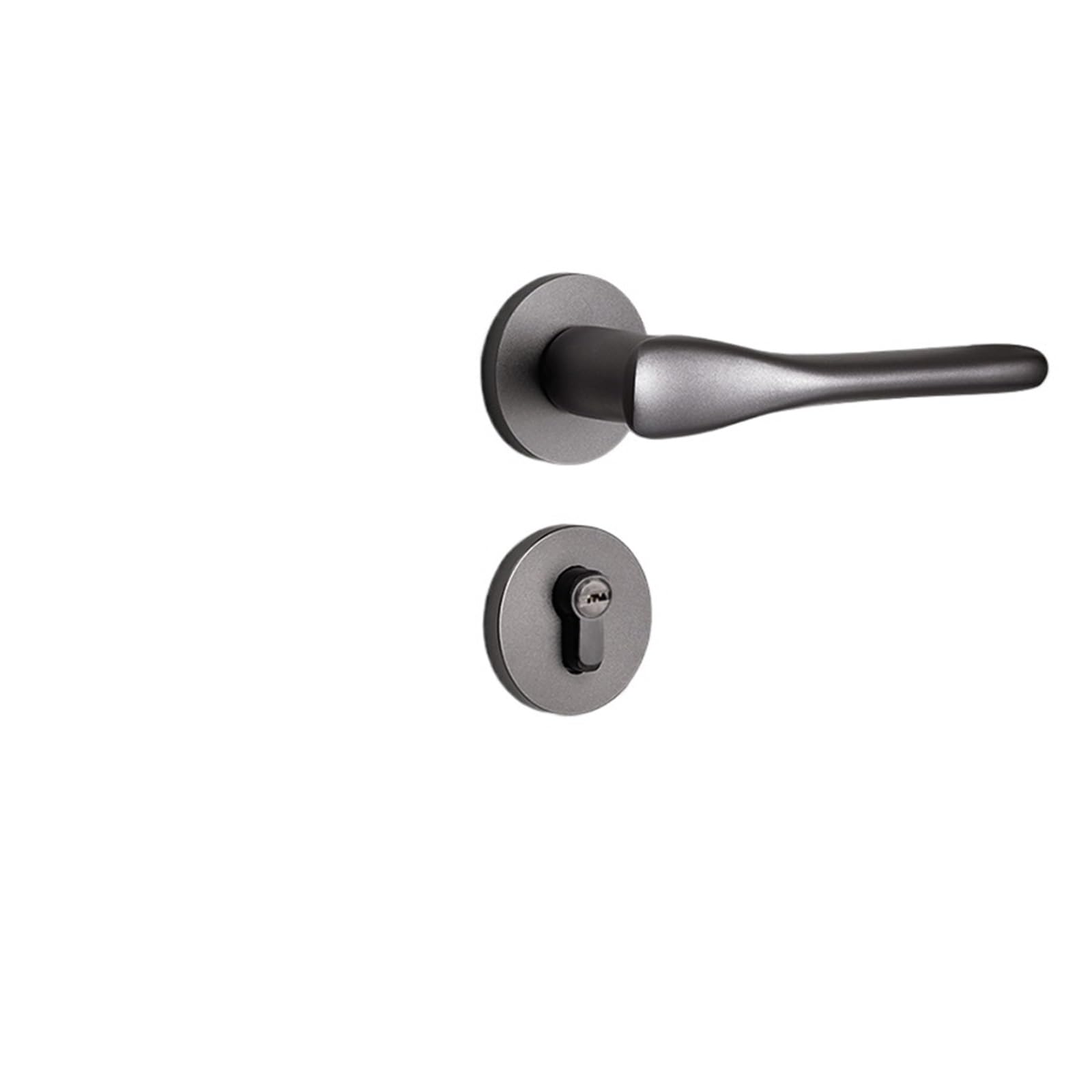 Gray Door Lock Indoor Bedroom Bathroom Wooden Handle Simple Split Magnetic Silent(K Style Silent Door Lock)