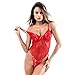 GAGAOPT Women’s Sexy Applique Lace Corset Lingerie, Teddy Underwear as Valentine Gifts for Her, Casual One-Piece Mesh Bodysuit for Relaxing Occasions. Red, Plus Size, S-4XL
