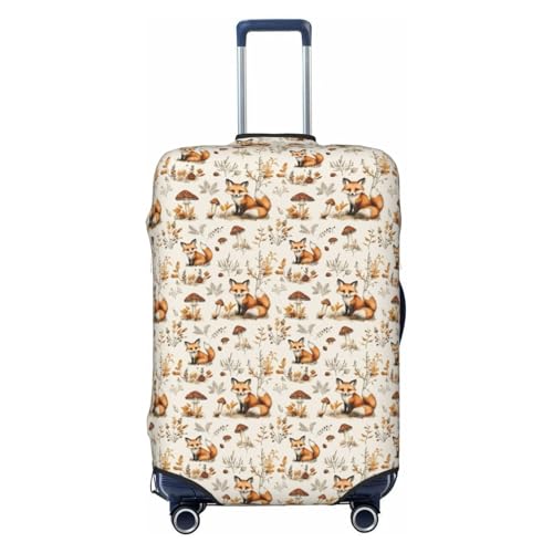Luggage Cover Protector - Cute Mushroom Fox Print Fit 18-21 Inch Suitcase Covers for Luggage