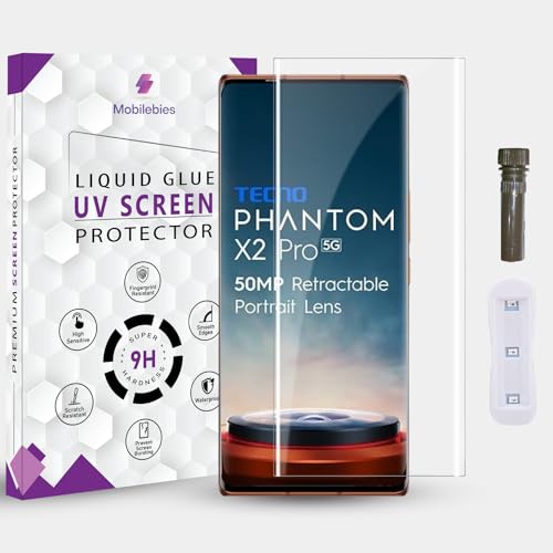 Image of Advanced HD+ UV Tempered Glass Screen Protector For Tecno Phantom X2 / X2 Pro (6.8 Inch, Pack of 1) Full Adhesive UV Curved Screen Guard, Case Friendly with installation kit