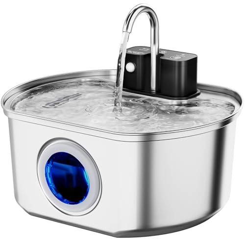 Cat Water Fountain Stainless Steel - Wireless 3.2 L/108 oz