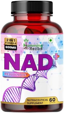 Humming Herbs NAD+ 600mg - Advanced Cellular Health & DNA Repair Formula - Energy and Metabolism Boost with Resveratrol and Polygnum Cuspidatum for Longevity & healthy Aeging