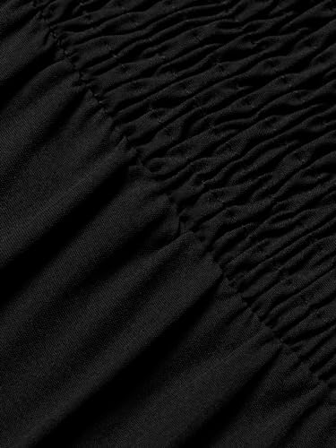 Lyrur Summer Boho Smocked Maxi Dresses for Women 2025 Casual Puff Sleeve Square Neck A Line Tiered Ruffle Ankle Length Dress3