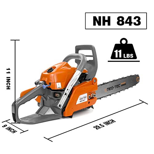 Neotec Nh843 43Cc Gas Chainsaw With 16 Inch Guide Bar And Chain, Power Chain Saw 2.95Hp 2,2Kw 16" Gasoline Chainsaws For Trees And Firewood Cutting, All Parts Compatible With Husqvarna 543Xp Milling #TOP4