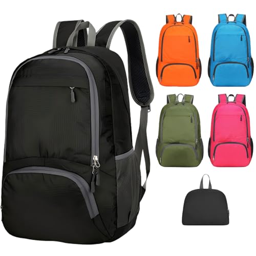 Mayoii Foldable Lightweight Backpack for Mens & Women – 35L Waterproof Rucksack for Mens & Women, Rucking Daypack for Outdoor Sports Hiking Travel Camping (Black)