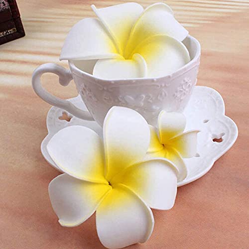 プルメリア 造花 花のみ ハンドメイド DIY用品 飾りつけ 装飾 アクセサリー ホワイト 4cm 10個 [5]