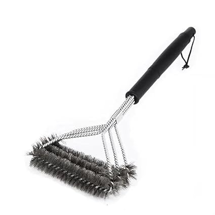 AMDROZ Heavy Duty BBQ Grill Brush 38 CM Brush, Stainless Steel Barbecue Durable Grill Cleaning Brush Bristles, Easy Clean, Convenient Storage Loop, High Grip Handle, All Grills Accessories.