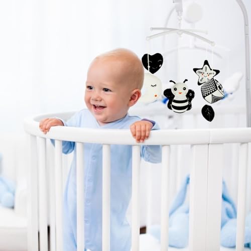 Mobile pour berceau musical pour poussette et crèche avec animaux suspendus faits main