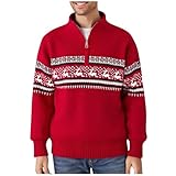 NUSGEAR Jerseys Navideños Hombre Suéter de Navidad Cuello Redondo Esencial Navideño Pullover de Punto Punto Sudaderas Sweater Invierno Jersey Christmas para Hombre Mujer Pareja Punto Navidad Casual