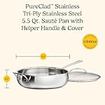 Cuisinart PureClad™ Triple Ply Stainless Steel 5.5 Qt. Saute Pan w/Cover - Image 3
