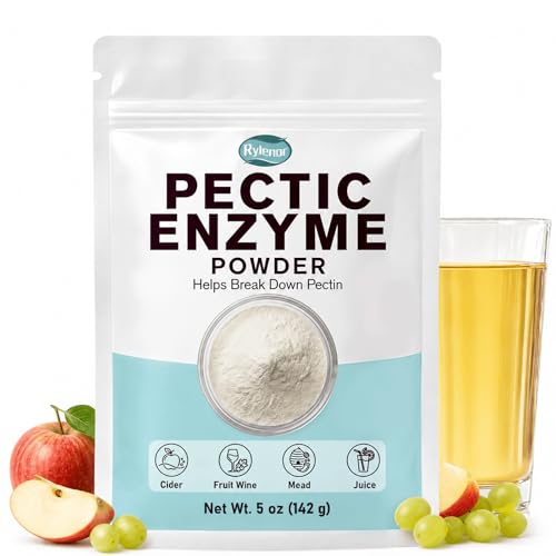 Pectic Enzyme Powder 5 oz Food Grade Enzyme for Wine Cider Mead Fruit Wine & Juice Processing Breaks Down Fruit Pectin Reduces Pectin Haze & Makes Juice Extraction Easier Resealable Bag