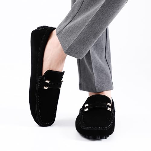 Men’s Suede Leather Dress Loafers Nubuck Hand-Welted, Memory Foam - Lightweight with Driving-Spec Rubber Sole & for Daily Commute & Outdoor4