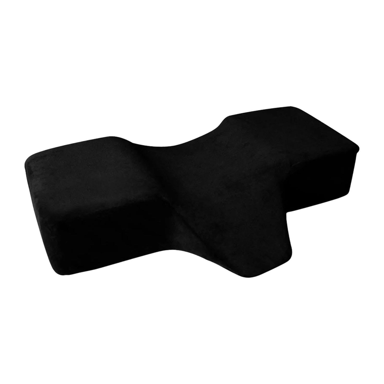 Coussin pour cils ergonomique noir avec oreiller de soutien cervical en mousse ferme