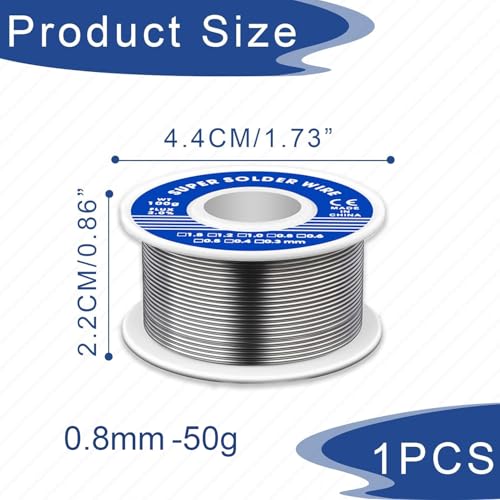 Image of Soldering Wire 0.8mm, 63-37 Tin Lead Rosin Core Solder Wire, 50g Electrical Solder for Repair and DIY of Electronic Electric Electrical Soldering Components
