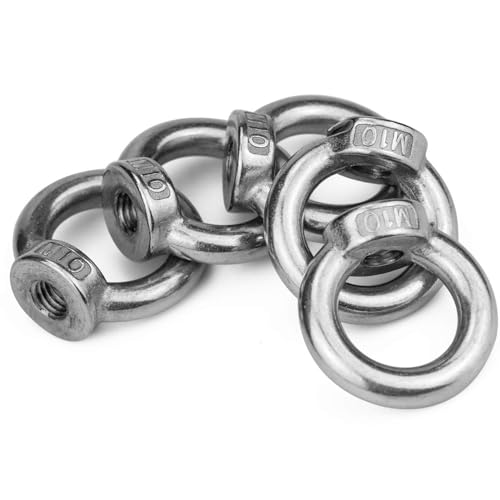 8 Stück Ringmutter M10 Augenmutter Traglast 260kg 304 Edelstahl Gegossen Poliert Ösenmutter