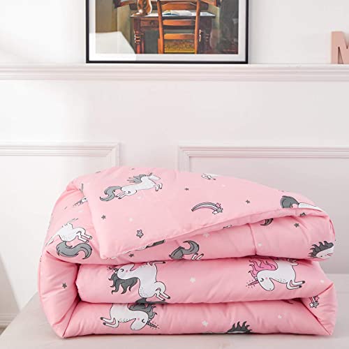 Uozzi Bedding Bed In A Bag 7 Pieces Queen Size Unicorn Pink With Rainbow Star - Soft Microfiber, Reversible Bed Comforter Set (1 Comforter, 2 Pillow Shams, 1 Flat Sheet, 1 Fitted Sheet, 2 Pillowcases) #TOP4