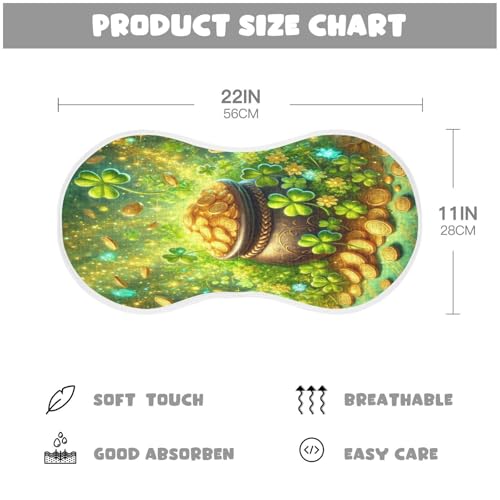 St Patricks Clover Baby Burp Cloths Absorbent Muslin Soft Burp Cloth Rags Cotton Burp Clothes for Girl Unisex Boy Newborn 1 Pack 22x11 Inches2