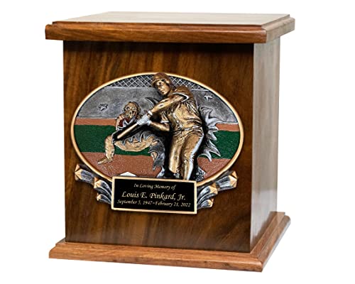 Baseball Cremation Urn, Wood Urn, Baseball Urn, Wooden Funeral Urn, Sports Urn With Engraving #TOP4