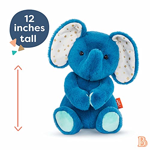 B. Toys By Battat Plush Elephant – Stuffed Animal – Soft & Cuddly Toy – Blue Elephant – 12” – Washable – Baby, Toddler, Kids – Happyhues – Ellie-Berry – 0 Months + (Bx2046C30Z) #TOP1