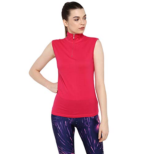 Image of Ap'pulse Women's Sleeveless 1 /4 Zip Hineck Tshirt(Pack of 2)