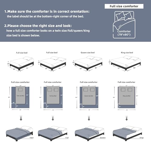 Image of Litanika Grayish Blue Full Comforter Set, 3 Pieces Tufted Boho Farmhouse Bedding Comforter Sets, Lightweight Fluffy Comforter Bed Set for All Season (79x90In Comforter and 2 Pillowcases)