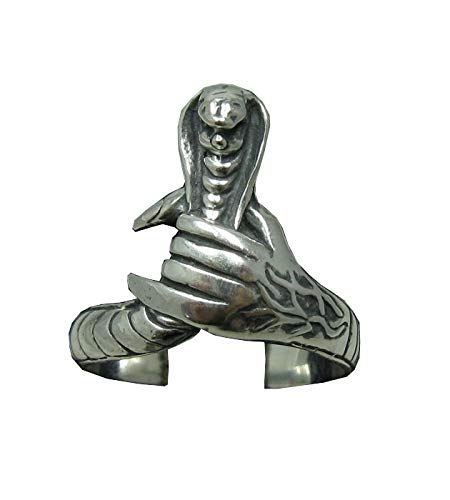 Bague serpent cobra argent 925 Empress, un bijou hypoallergénique qui ne verdit jamais la peau
