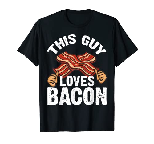Funny This Guy Loves Bacon Cool Bacon Lovers Gift Men Kids T-Shirt