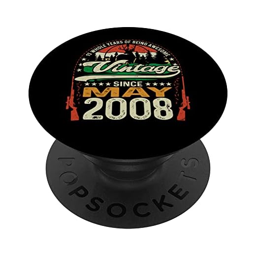 15 años de edad, ciervo, caza mayo 2008, vintage, 15 cumpleaños PopSockets PopGrip Intercambiable