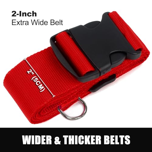Car Seat Belt Strap to Suitcase, Car Seat Travel Strap with Heavy Duty Metal Buckle, Fixing Baby Car Seat to Luggage, Safe Travel Solution for Transport (Red) - Thumbnail 3