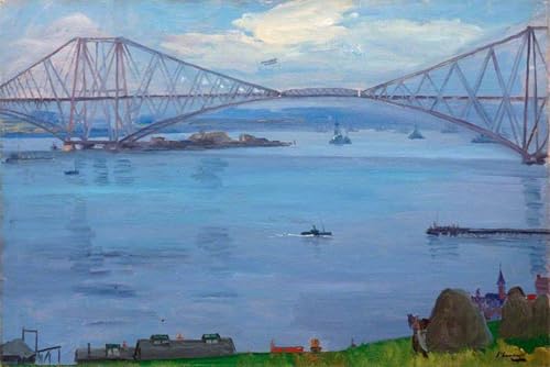 Tableau Pont du Forth John Lavery poster vintage pour déco de chambre 60x90cm