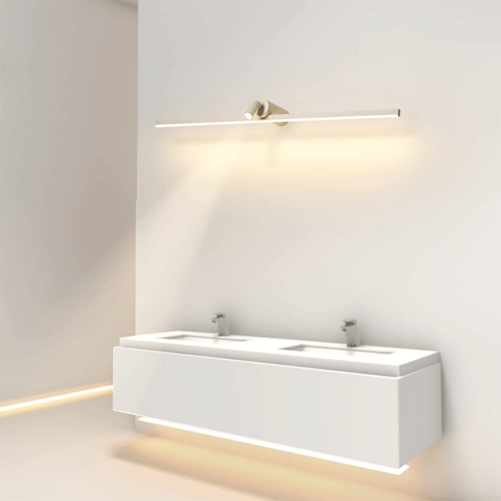 Wydłużona liniowa lampa ścienna, ultra cienka metalowa lampa rurowa z obrotowym reflektorem, wstążka nocna LED, nowoczesne oświetlenie - 3000K, oświetlenie przednie dla Miro
