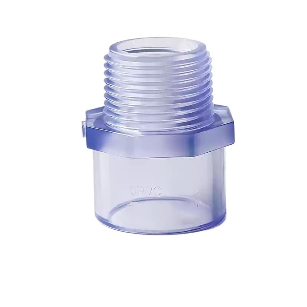 Laxalo Women's Black 1Pc Pvc Aquarium Tank Pipe Connectors, Transparent Blue Pvc Male Direct Joint, Threaded Pipe Fittings(,32Mm)