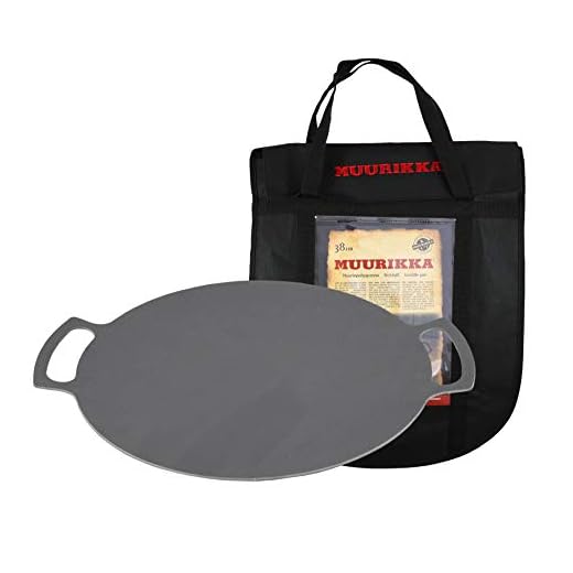 MUURIKKA Grillpanna 38 cm inkl. skyddsväska, utomhuspanna av stål för lägereld och grill