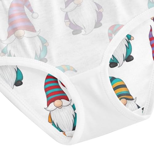 Toddler Panties, Gnomes Colorful Striped Cotton Underwear for Girls, 2T–8 Years4