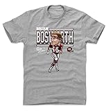 500 LEVEL Brian Bosworth Shirt (Cotton, X-Large, Heather Gray) - Brian Bosworth Oklahoma Cartoon WHT