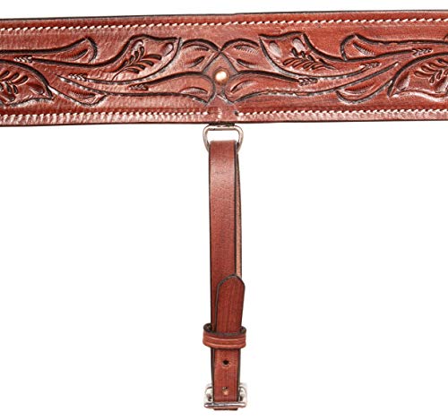 image for Acerugs Brown Western Back Cinch Premium Leather Tooled Horse Saddle T