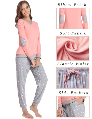 Soft Womens Pajama Sets Cotton Long Sleeve Pj Sets Comfy 2 Piece Sleepwear Cozy Loungewear Nightwear With Pockets3