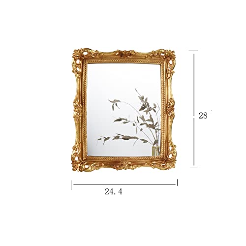 Eaoundm Vintage Gold Antique Mirror, Small Square Wall Decorative Mirror, Desktop Mirror Table Mirror 11 H X 9.6 L Inchs #TOP3