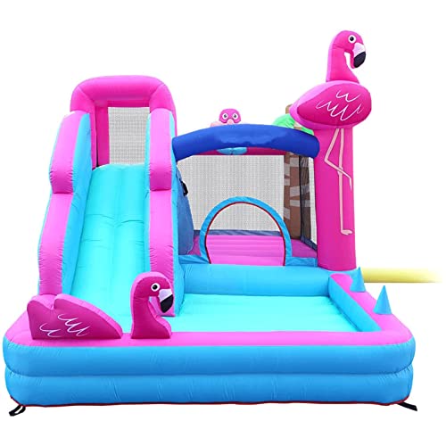 Casa de Rebote Inflable, Castillo Hinchable con pájaro Rojo, cojín IR, tobogán Lleno diversión, for jardín