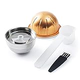 Wiederverwendbare Kaffeekapseln, Nur Kompatibel mit der VERTUO NEXT Maschine, Nachfüllbare Kaffeepads aus Edelstahl mit Kapseln, Löffel und Bürste