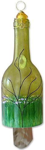 Sand and Water Creations Recycled Glass Hand Painted Wind Chime Lime Green Suncatcher