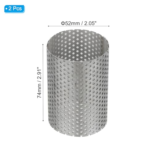 Image of PATIKIL 2 Pcs 52mm OD Strainer Mesh, 74mm H 80 Mesh Screen Y Shaped Strainer Filter Valve Mesh Screen 304 Stainless Steel Double Layer Strainer Mesh for Debris Pump Water Oil Separation
