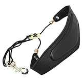 Parliky Verstellbarer Saxophongurt mit Gepolstertem Leder Robustem Metallhaken und Komfortablem Design Geeignet für Alt Tenor Sopran Saxophone für Musiker und Schüler