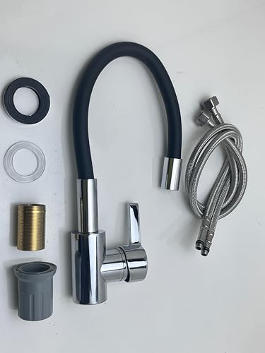 Grifo de fregadero de cocina mezclador de agua fría y caliente con rotación de 360 6