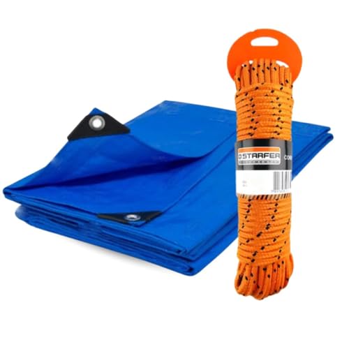 Kit Lona 5x5m Impermeável 75G Com Corda 10 Metros