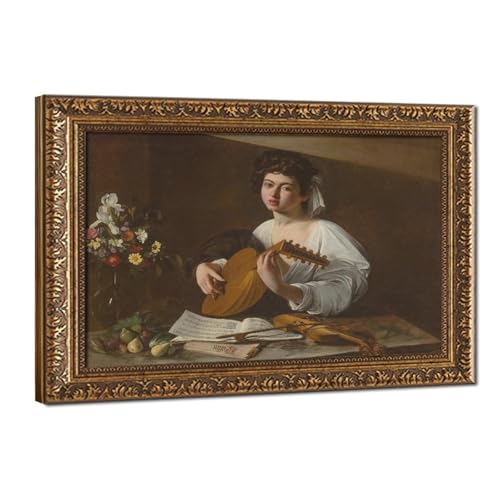 Toile Caravage joueur de luth cadre suspendu pour habiller mur vide