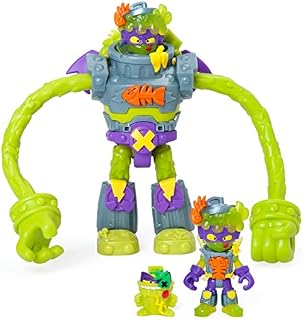 SUPERTHINGS Superbot Trasher - przegubowy robot złoczyńca z elastycznymi ramionami i akcesoriami bojowymi. W zestawie 1 ekskluzywny Kazoom Kid i 1 SuperThing.