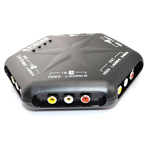 Ikkegol 5 Ways 4 Port In 1 Out Video Audio S-Video Game Av Switch Box Selector With Remote Control Av-666D Black #TOP6