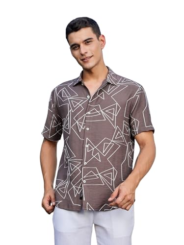 Image of Thomas Scott Mens | Half Sleeve | Embroidered Printed | Regular Fit | 100% Cotton | Casual Shirts