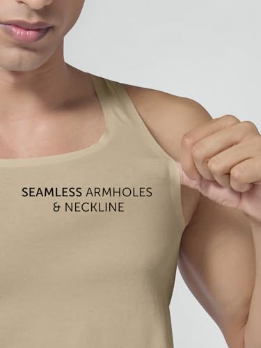 Image of XYXX Men's Cotton Square Neck Seamless Vest | Invisible Vest for Man, Seamless Inner for Men